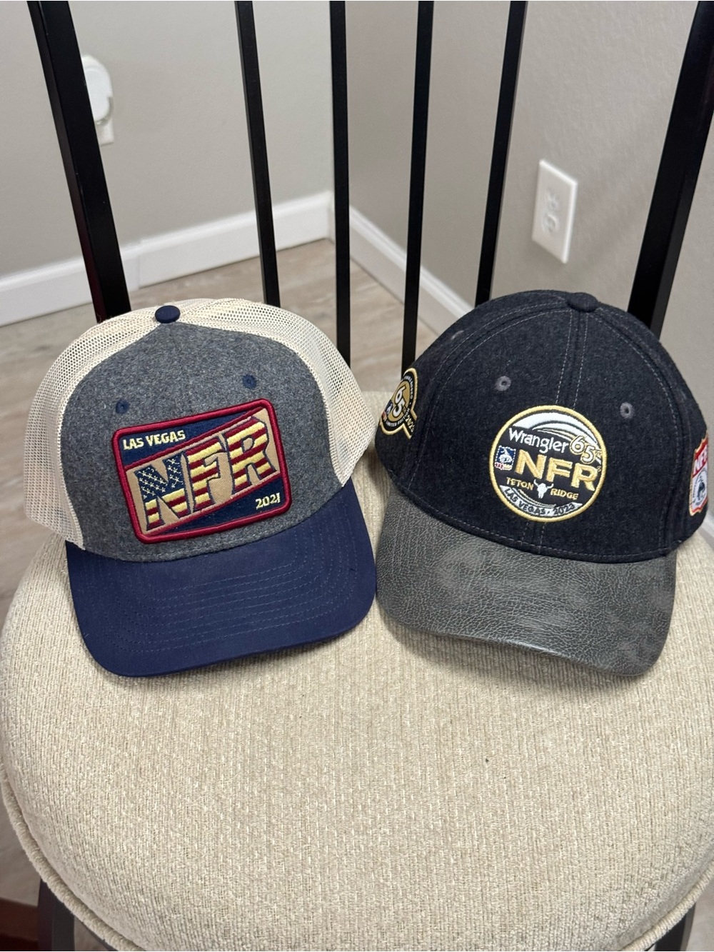 NFR wool blend Black and Gray NFR EmbroidereBaseball/trucker Hats 2 2021 & 2023